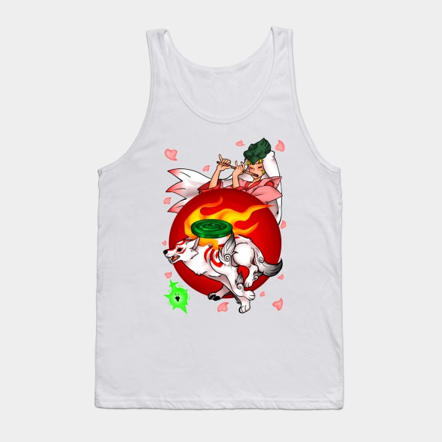 O K A M I - Amaterasu, Waka, and Issun Tank Top by Gravedoggo